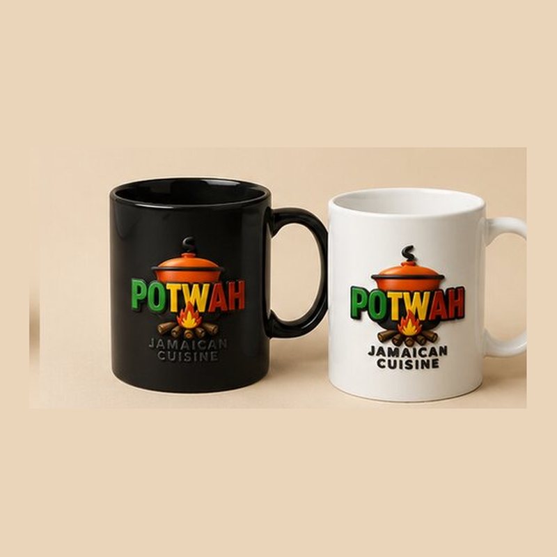 Coffee Mug — Potwah Jamaican Cuisine branded merchandise