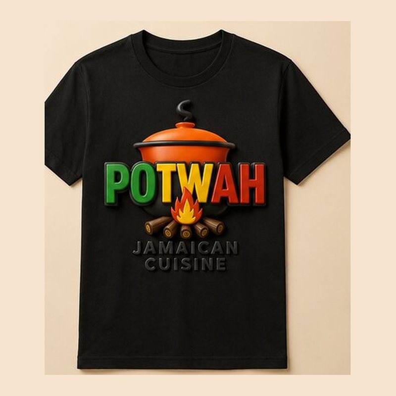Potwah Tee — Potwah Jamaican Cuisine branded merchandise