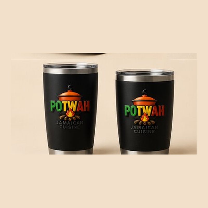 Insulated Tumbler — Potwah Jamaican Cuisine branded merchandise